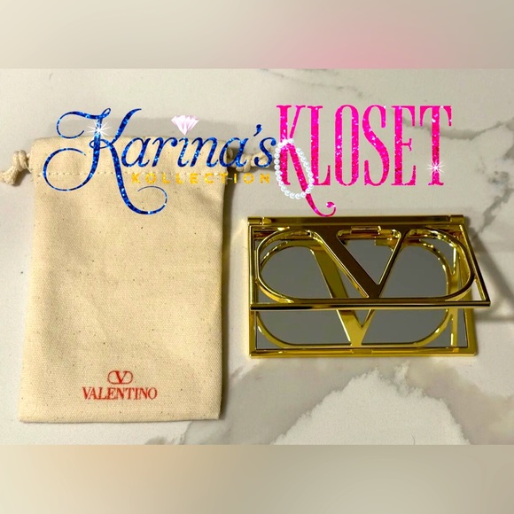 Valentino Other - 💋 Valentino Gold Compact Mirror💋. Limited Edition V Logo Mirror, New w/Pouch💋